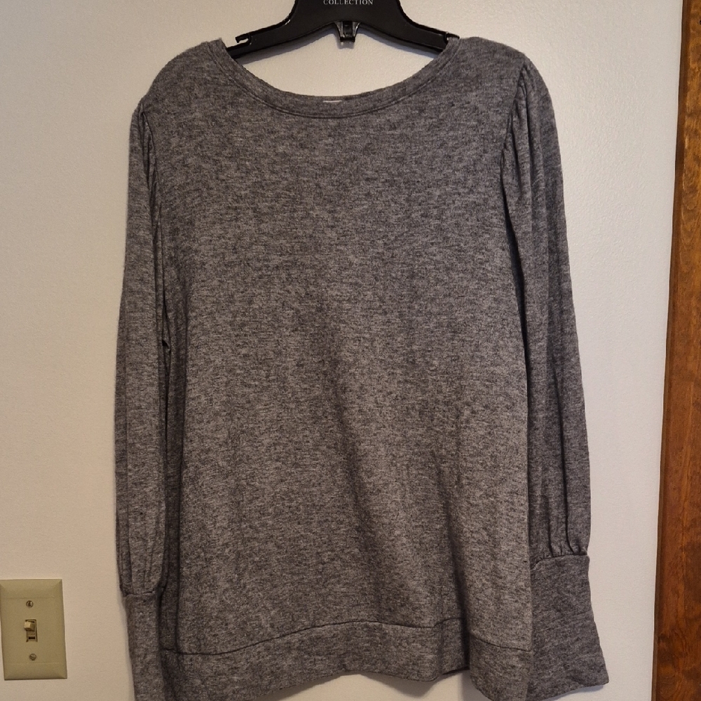 NWT LC Lauren Conrad Womens Gray Long Sleeve Blouson Sleeve Sweater SZ XXL